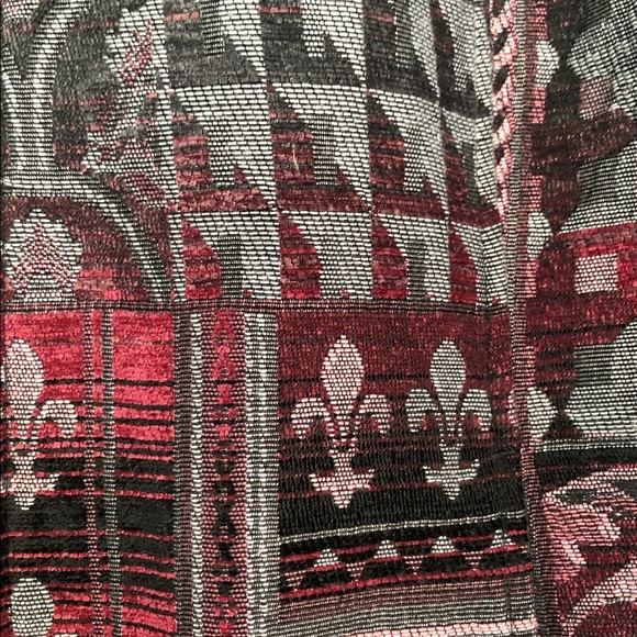 Dressbarn Floral Tapestry Jacket in Burgundy and Black Size 3X - Picture 8 of 12